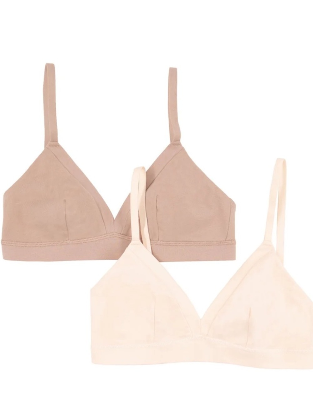 Felina Pima Cotton Wireless Bralette 2-pack Pink and Taupe Size Medium